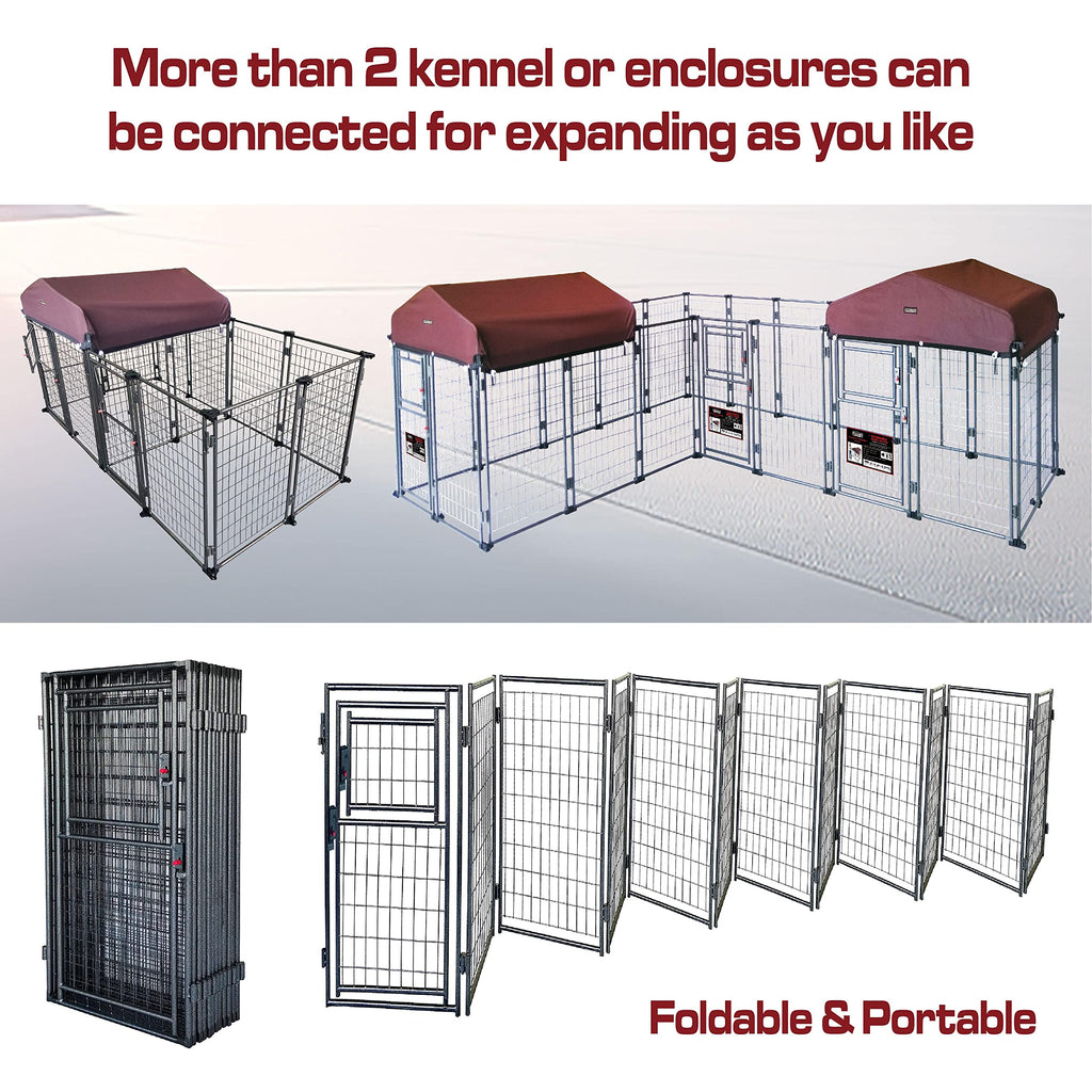 8' x 4' x 5' Outdoor Dog Kennel with Roof Cover W19631