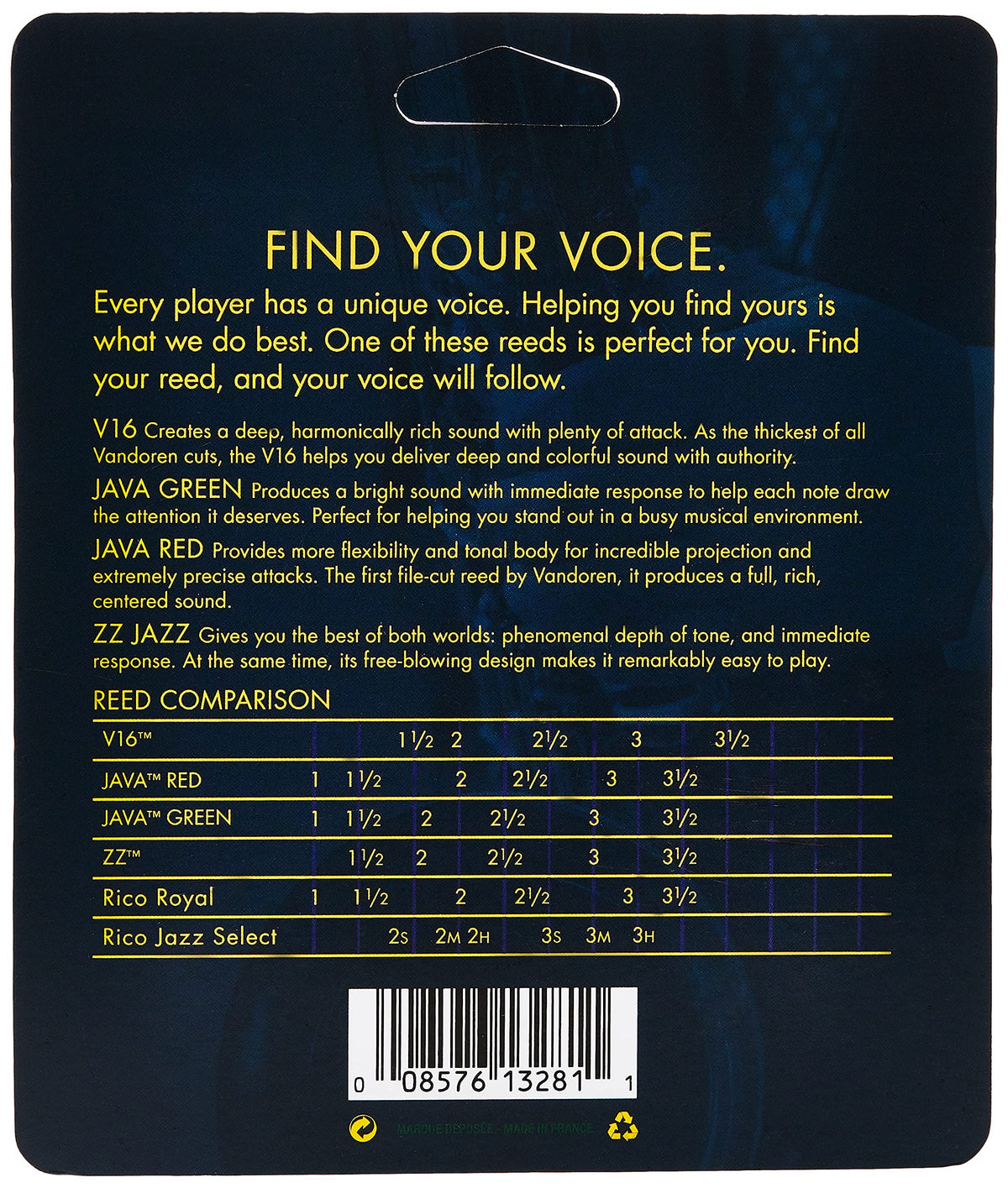 Alto Sax Jazz Reed Mix Card Strength 2.5 D795