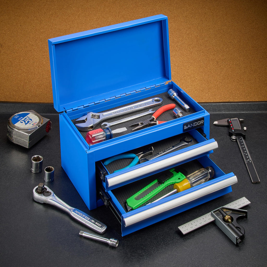 Blue Metal Tool Chest with 2 Drawers P83475