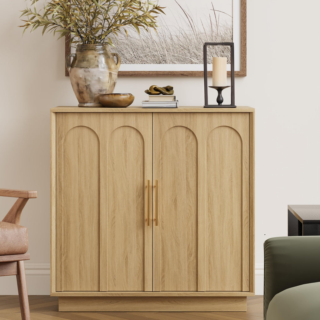 31.5" Oak Sideboard Buffet Cabinet with Storage C36680