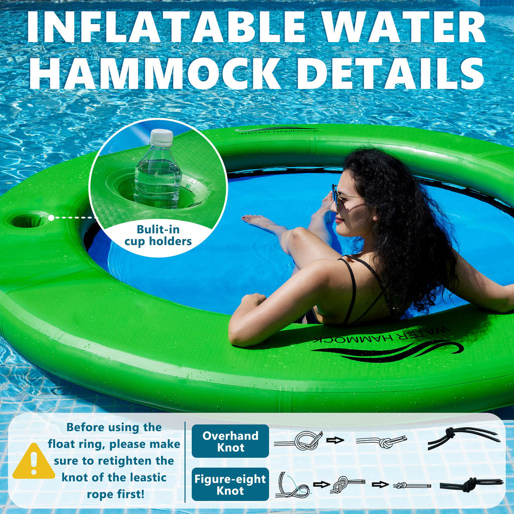 Inflatable Water Hammock with Cup Holder J221