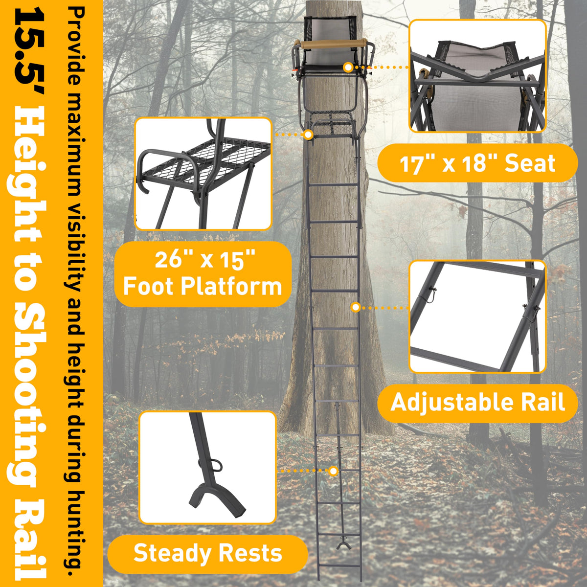 Ladder Tree Stand with Mesh Seat N835