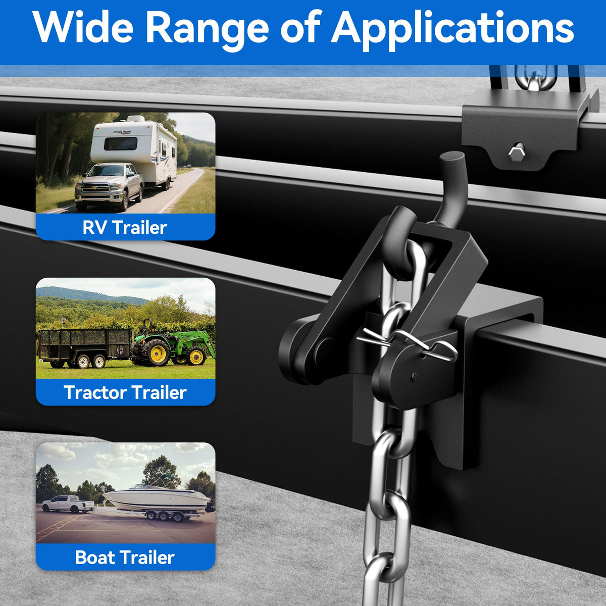 Black 2 Pack Heavy Duty Steel Weight Distribution Hitch Brackets W526
