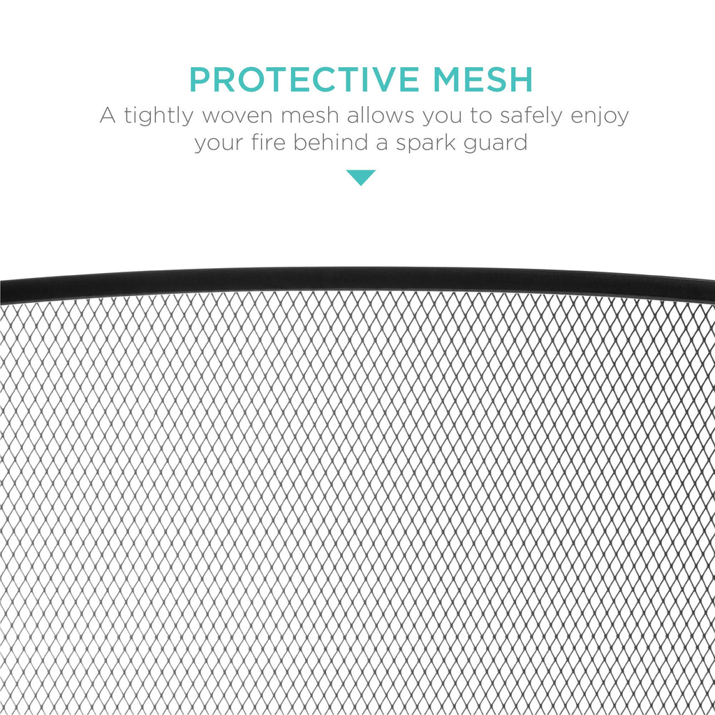 47.5x27.25in 3-Panel Steel Mesh Fireplace Screen S5358
