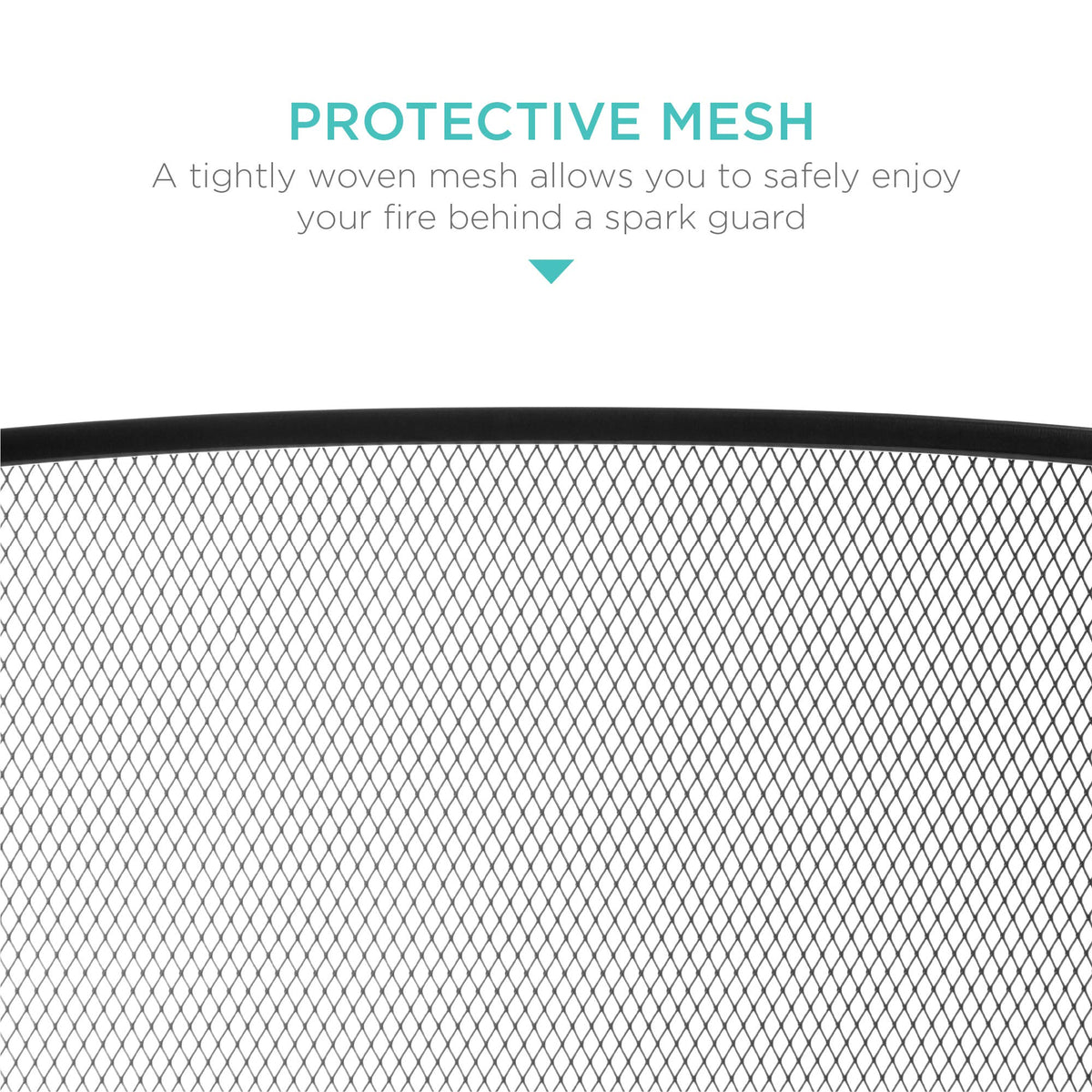 47.5x27.25in 3-Panel Steel Mesh Fireplace Screen S5358