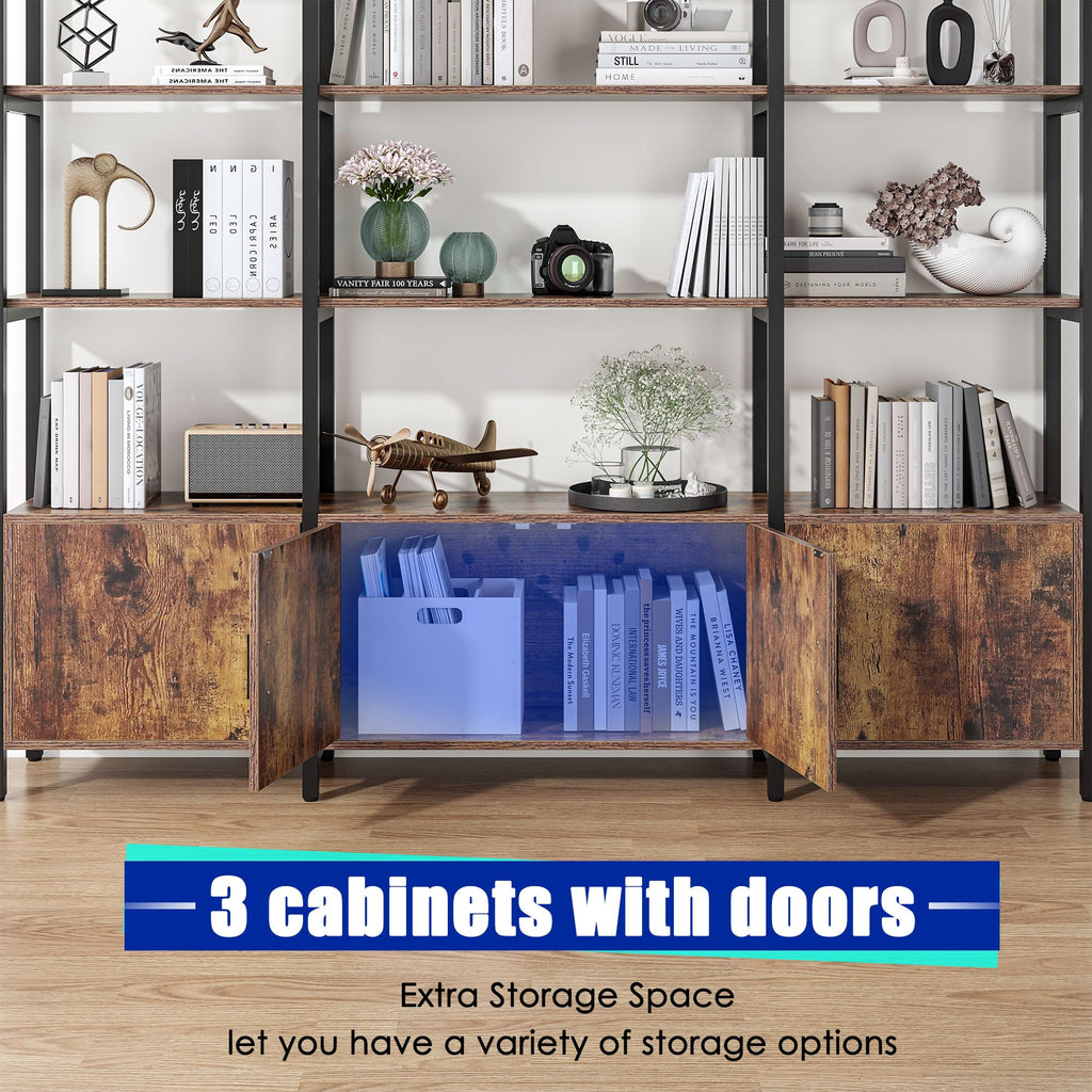5 Tier Arched Bookshelf with 3 Cabinets L796