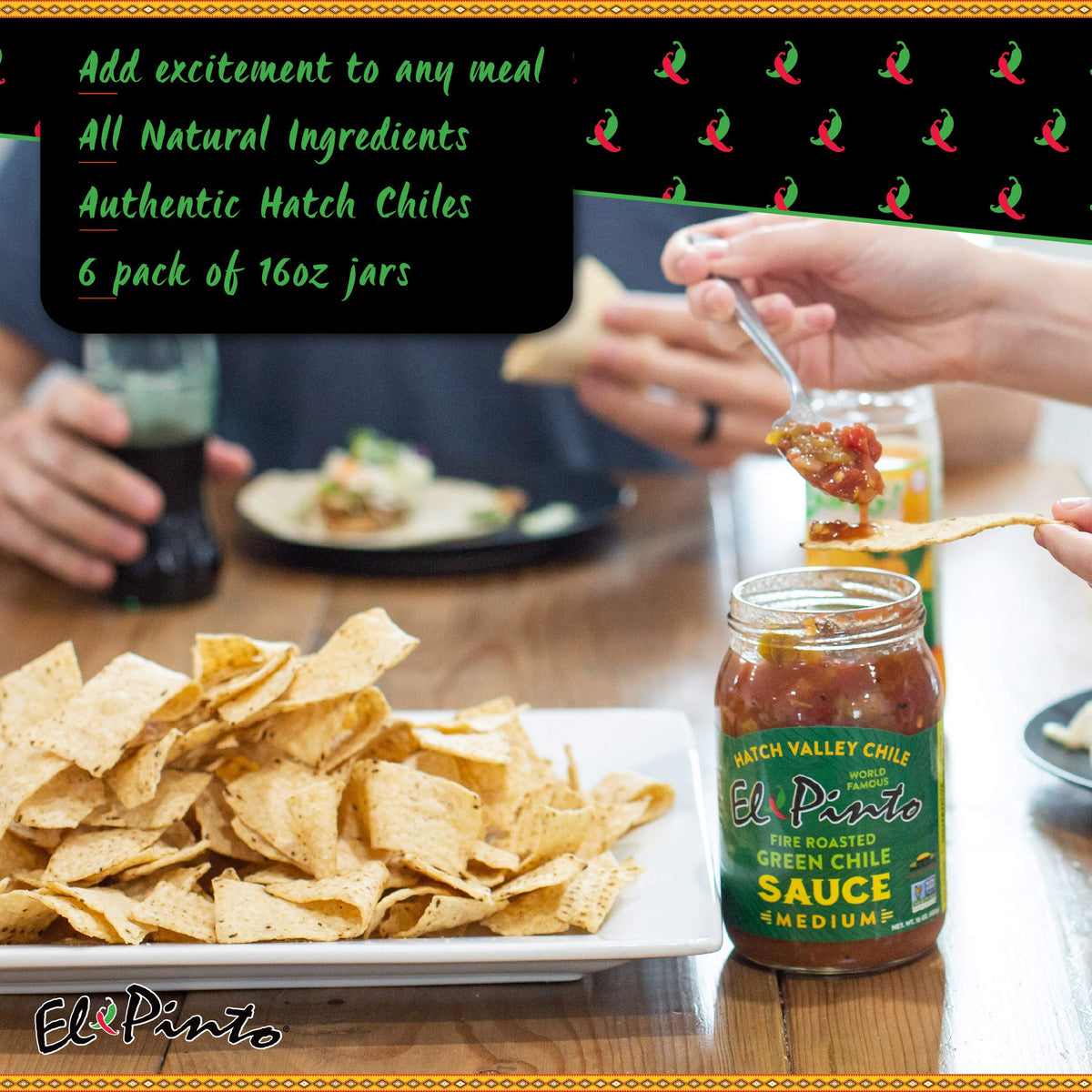 Green Chile Sauce Medium 16 Ounce Pack of 6 S1587