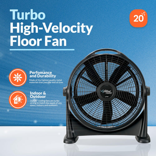 20 in High-Velocity 3 Speed Adjustable Floor Fan Y1628