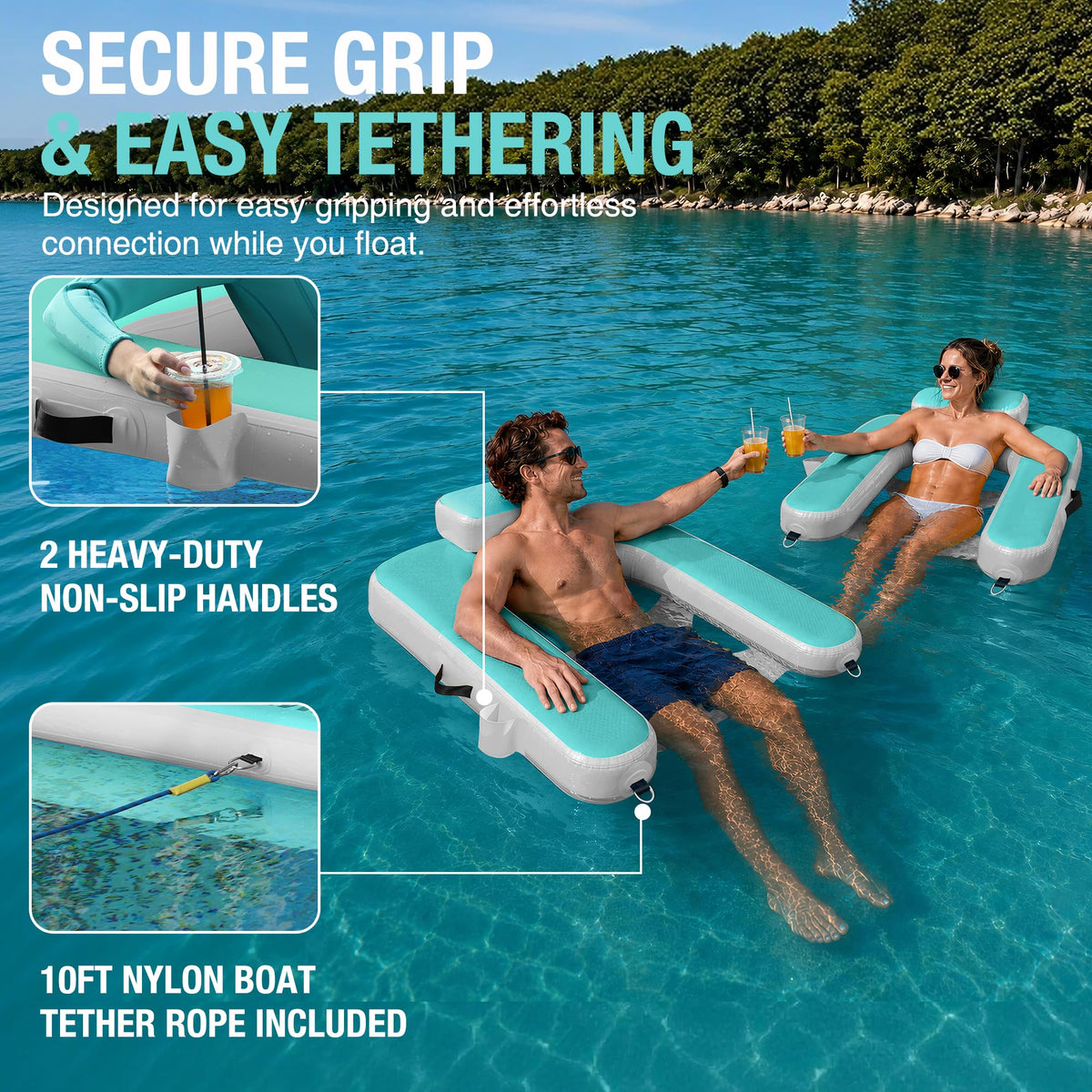 Inflatable Floating Chair with Cup Holder V8339
