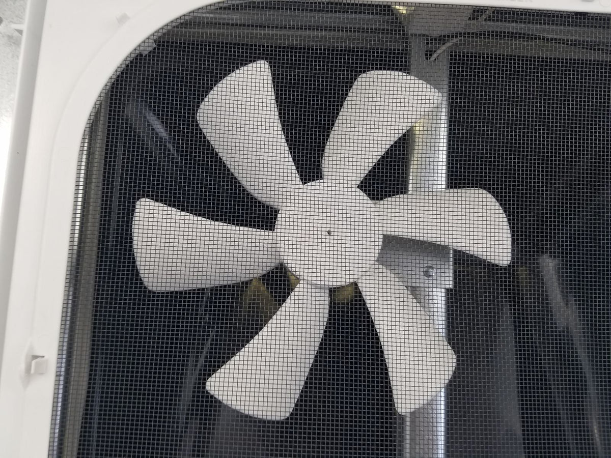 White RV Roof Vent with 12 Volt Fan N118207