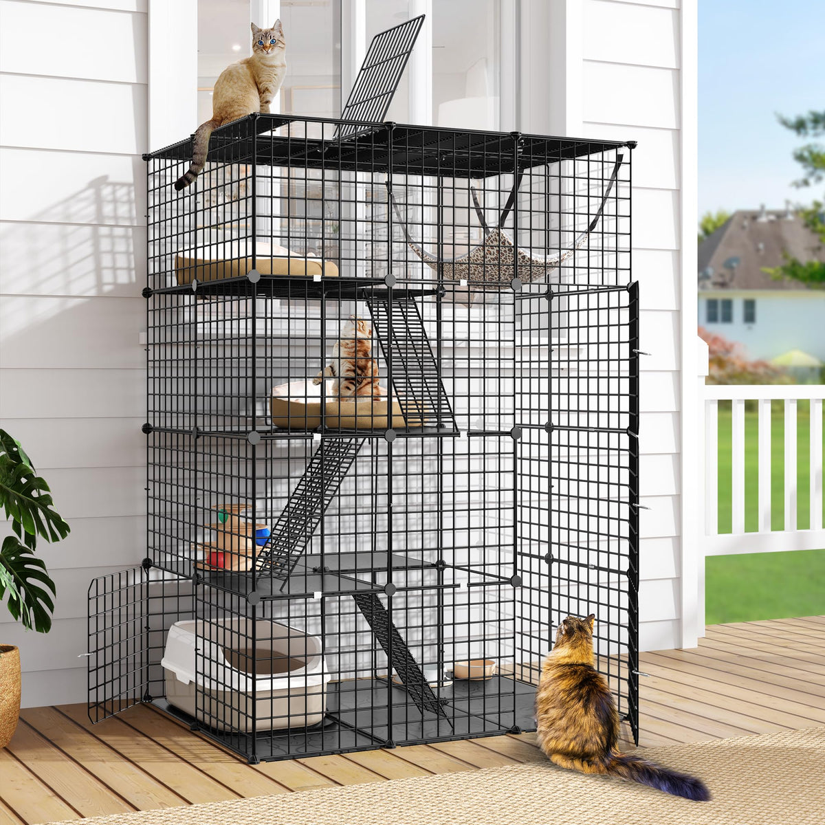 4 Tier Cat Cage Indoor Enclosure A4691
