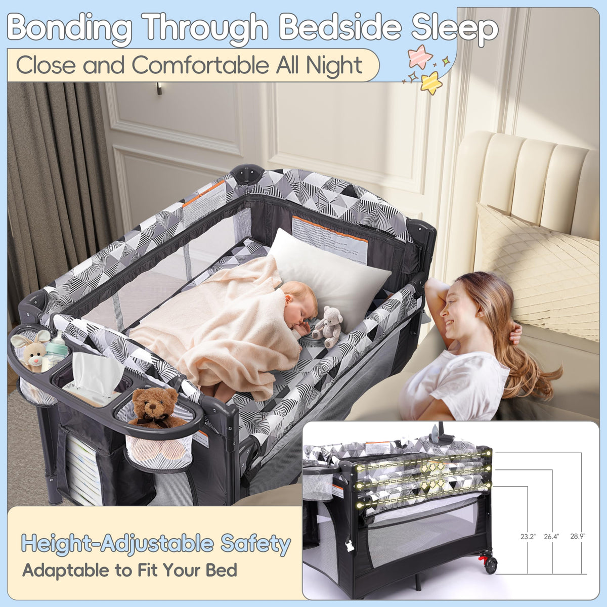 5-in-1 Pack and Play with Changing Table and Bassinet V29423
