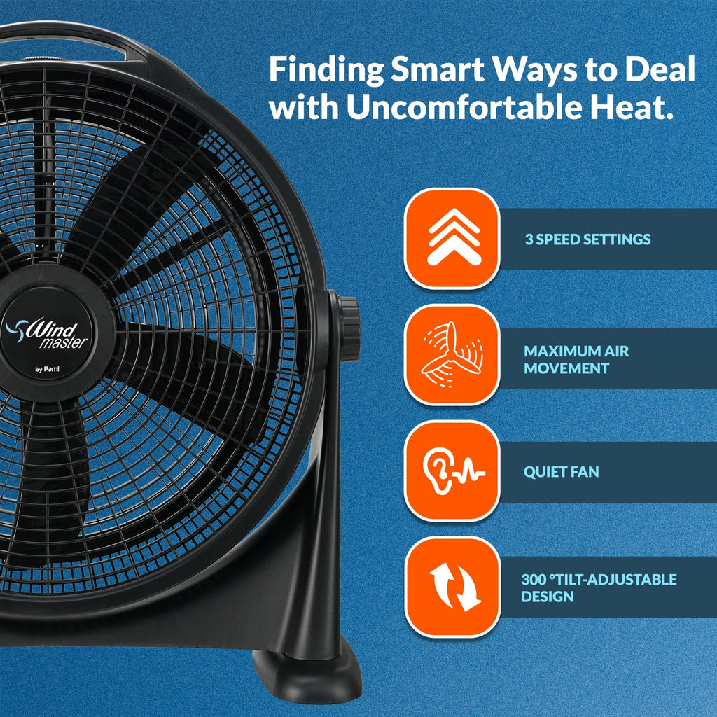 20 in High-Velocity 3 Speed Adjustable Floor Fan Y1628
