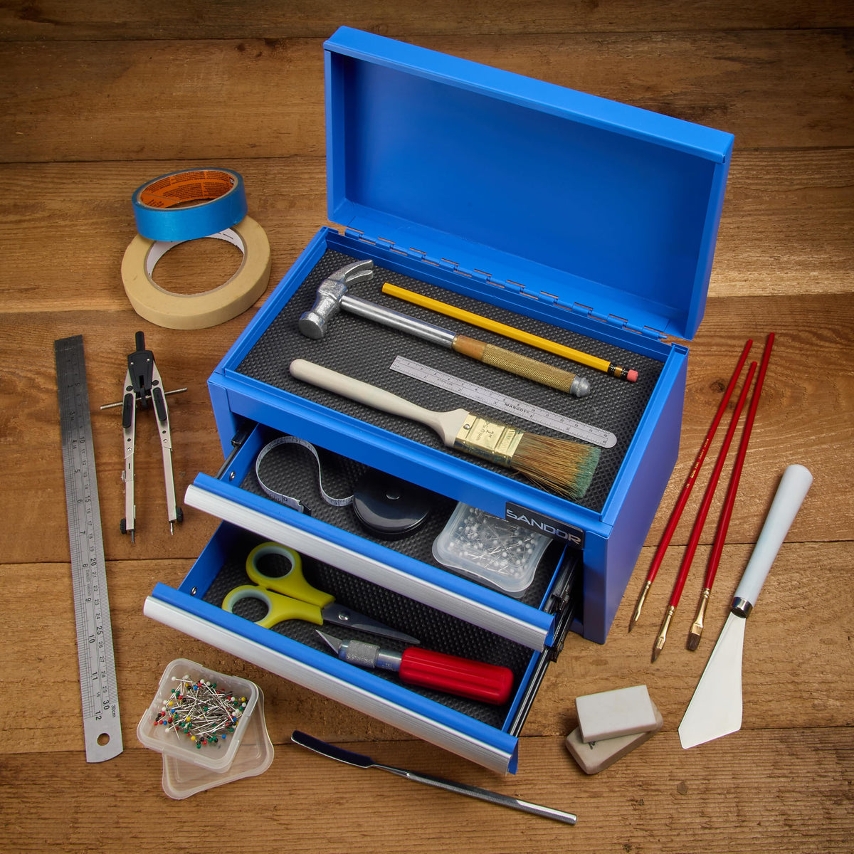 Blue Metal Tool Chest with 2 Drawers P83475