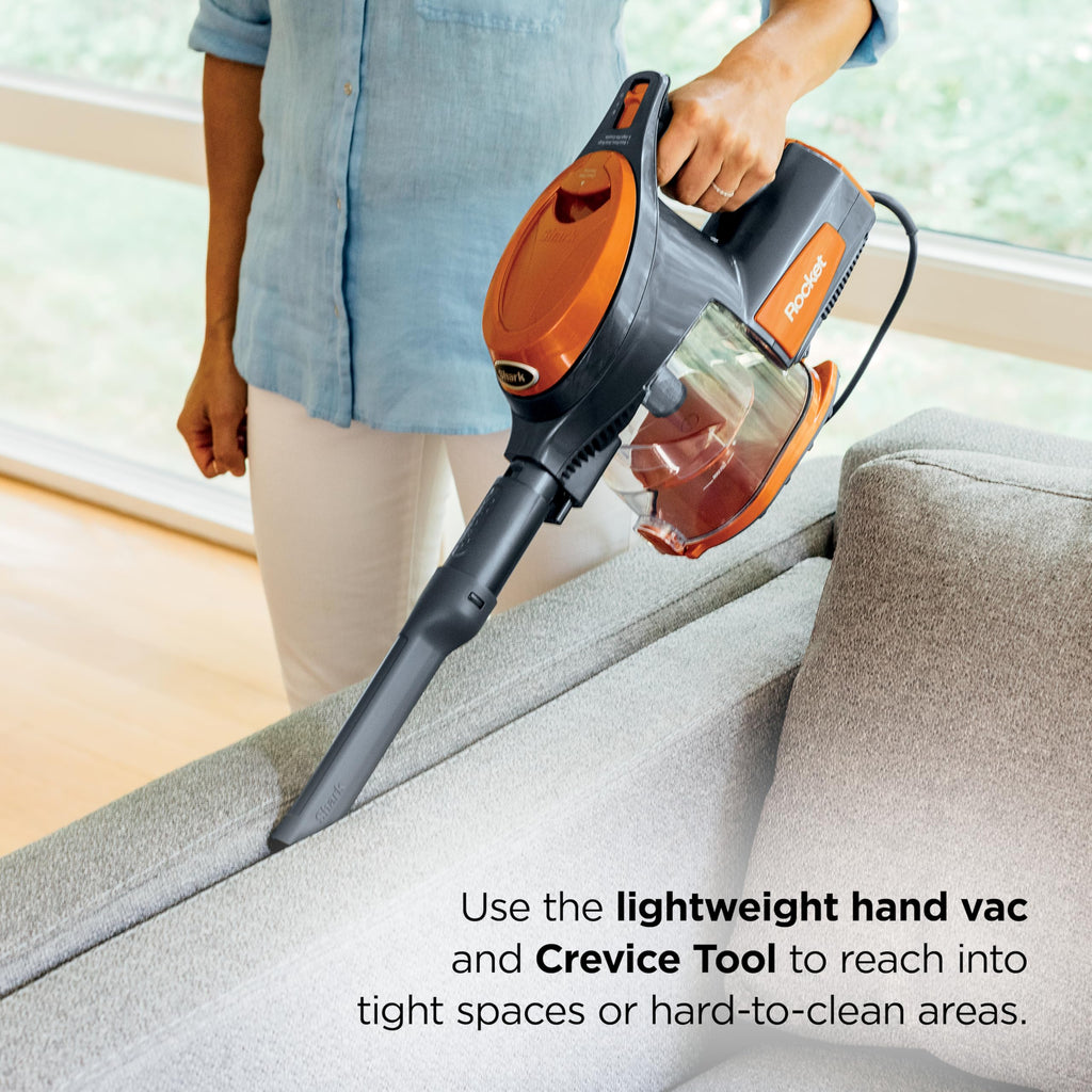 Corded Stick Vacuum with Crevice Tool, Pet Multi-Tool & Precision Duster, Orange Q42906