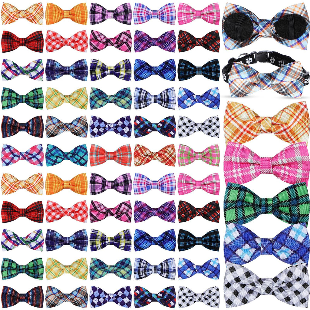 Plaid Dog Collar Bow Ties E837698