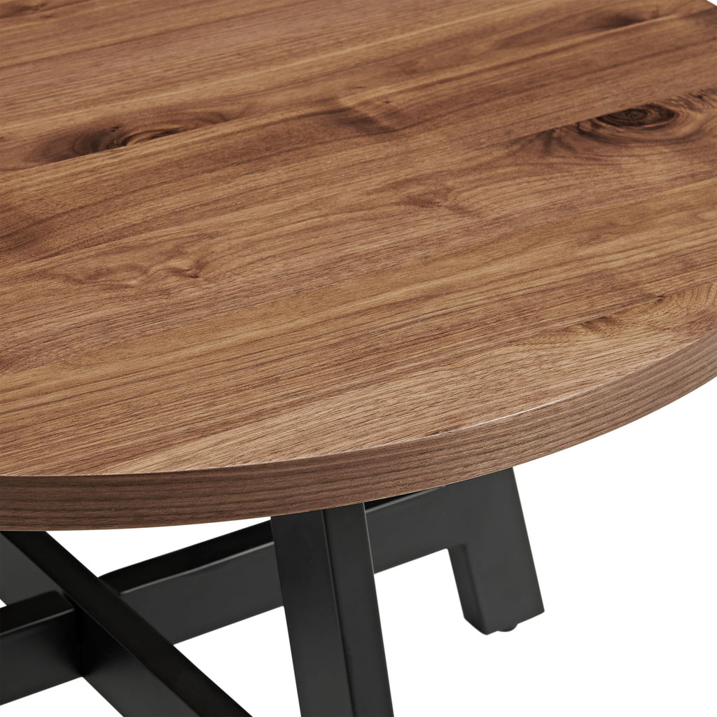 Round Wood Top Metal Base Coffee Table N41376