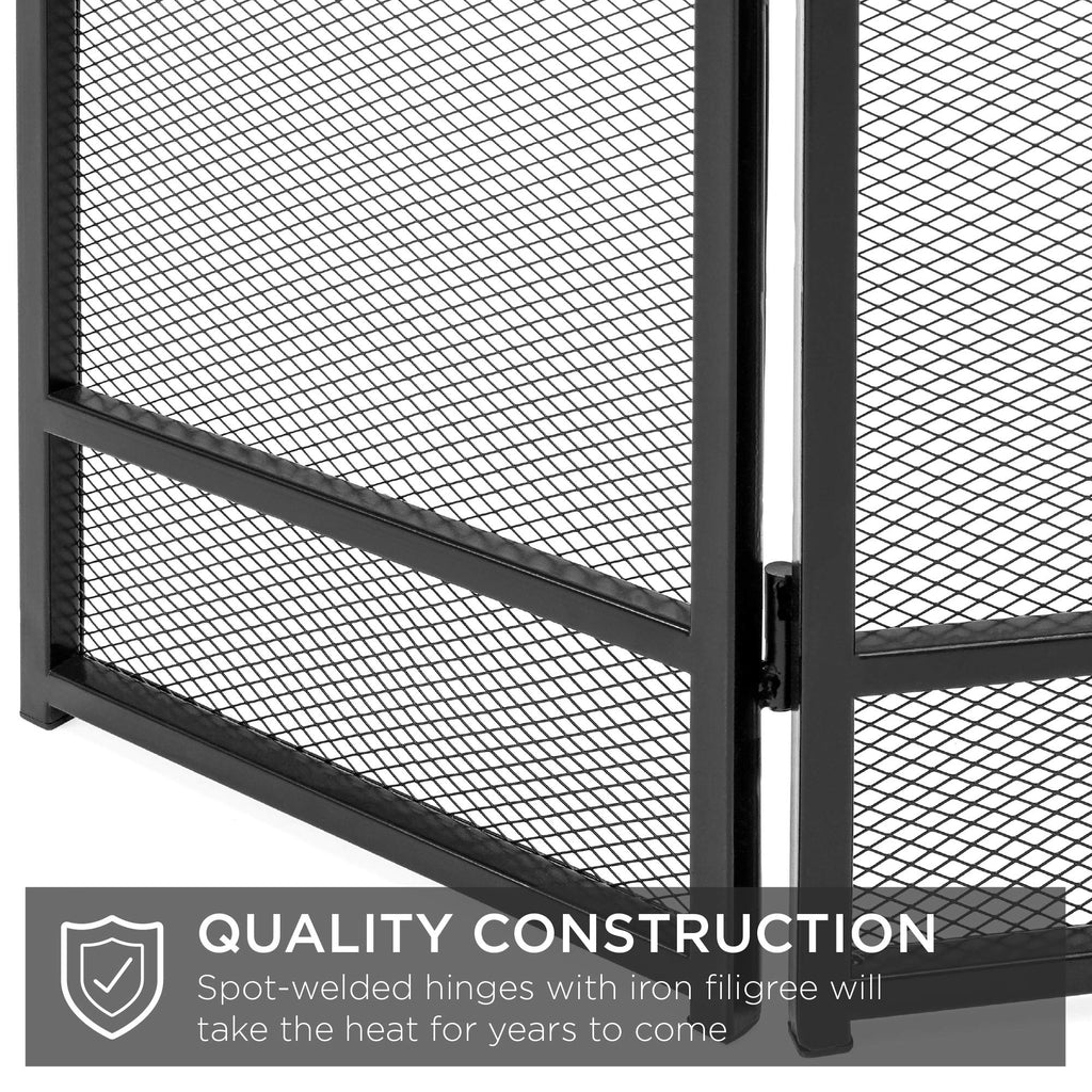 47.5x27.25in 3-Panel Steel Mesh Fireplace Screen S5358