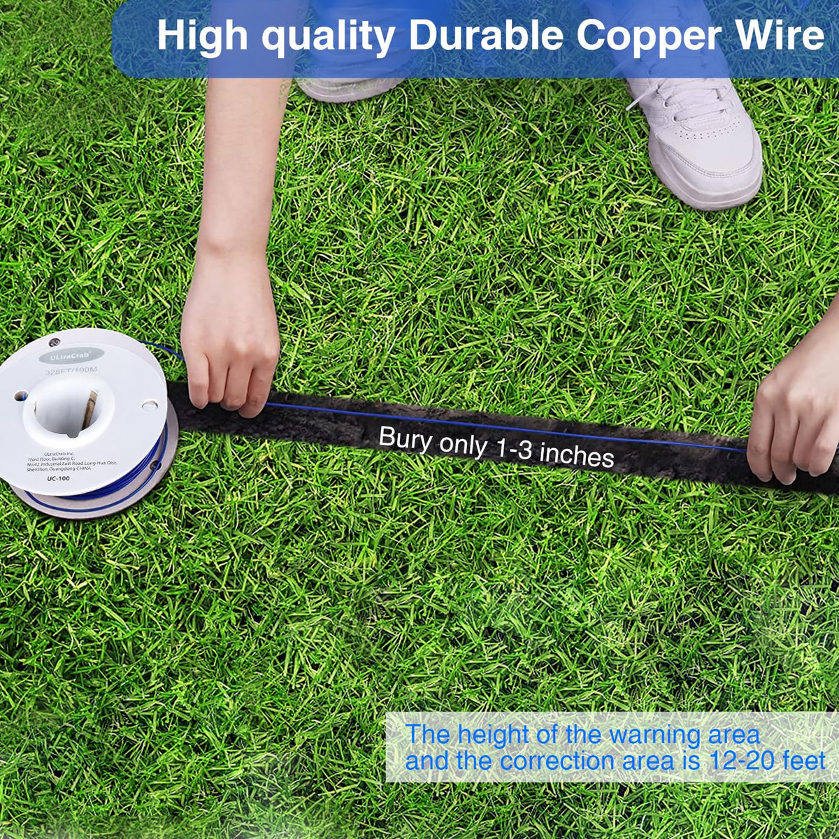 In-Ground Electric Dog Fence System with 2 Collars F10317