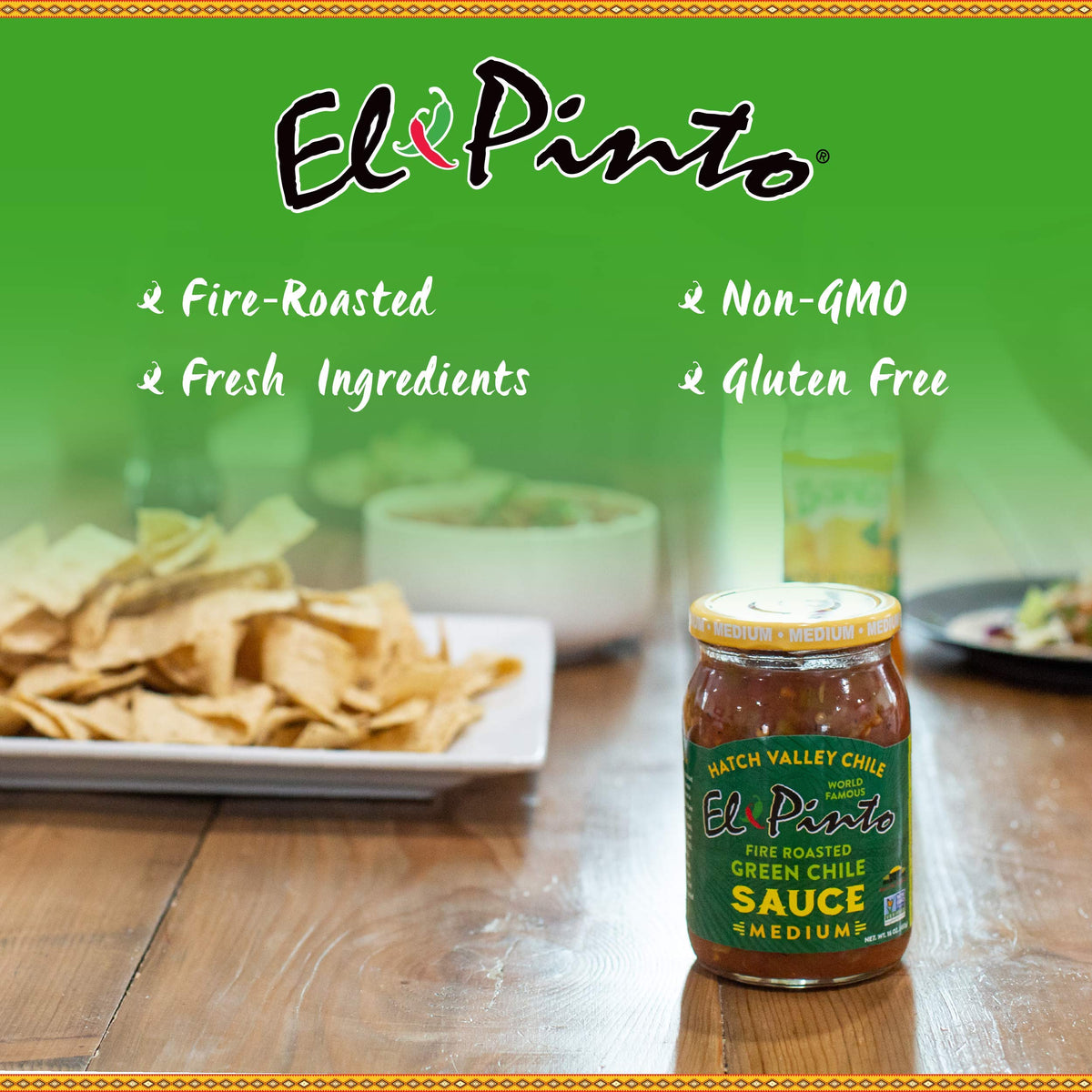 Green Chile Sauce Medium 16 Ounce Pack of 6 S1587