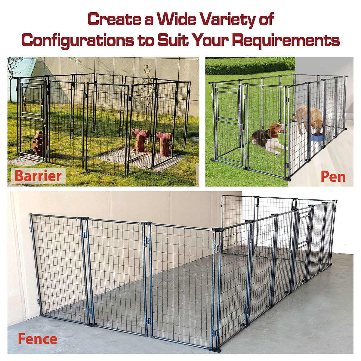 8' x 4' x 5' Outdoor Dog Kennel with Roof Cover W19631